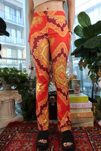 Load image into Gallery viewer, Vintage 2000s Red &amp; Gold Ornate Medallion Print Straight-Leg Pants
