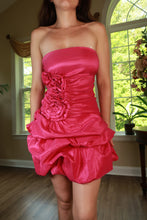 Load image into Gallery viewer, Vintage 2000s Fuchsia Pink Rosette Bubble Hem Party Dress
