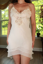 Load image into Gallery viewer, Vintage White Lace Chiffon Babydoll Slip Dress
