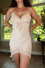 Load image into Gallery viewer, Vintage White Lace Chiffon Babydoll Slip Dress
