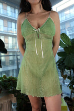 Load image into Gallery viewer, Vintage Y2K Green Snakeskin Mesh Mini Dress

