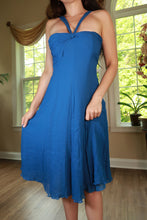Load image into Gallery viewer, Vintage 2000s 100% Silk Blue Halter Midi Dress
