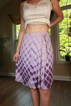 Load image into Gallery viewer, Vintage 2000s Express Lavender Silk Plaid Wrap Midi Skirt
