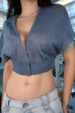 Load image into Gallery viewer, Vintage Y2K Betsey Johnson Blue Mohair Blend Cropped Shrug Cardigan
