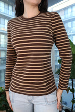 Load image into Gallery viewer, Vintage Y2K Ralph Lauren Striped Top – 2000s Brown Long Sleeve

