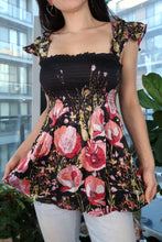 Load image into Gallery viewer, Vintage 2000s Guess Jeans Floral Smocked Silk Top
