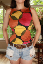 Load image into Gallery viewer, Vintage Cache Textured Geometric Print Stretch Tank Top
