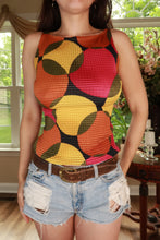 Load image into Gallery viewer, Vintage Cache Textured Geometric Print Stretch Tank Top

