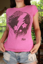 Load image into Gallery viewer, Vintage 2000s Abbey Dawn Pink Skull Graphic Baby Tee
