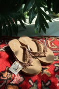 Deadstock Vintage Y2k Beaded Brown Flip Flops - NWT Vintage 2000s Flip Flops