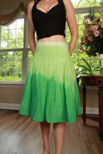 Load image into Gallery viewer, Vintage Y2K Theory green ombre midi skirt by Elektra Vintage, showcasing flowing fabric and stylish mid-length design.
