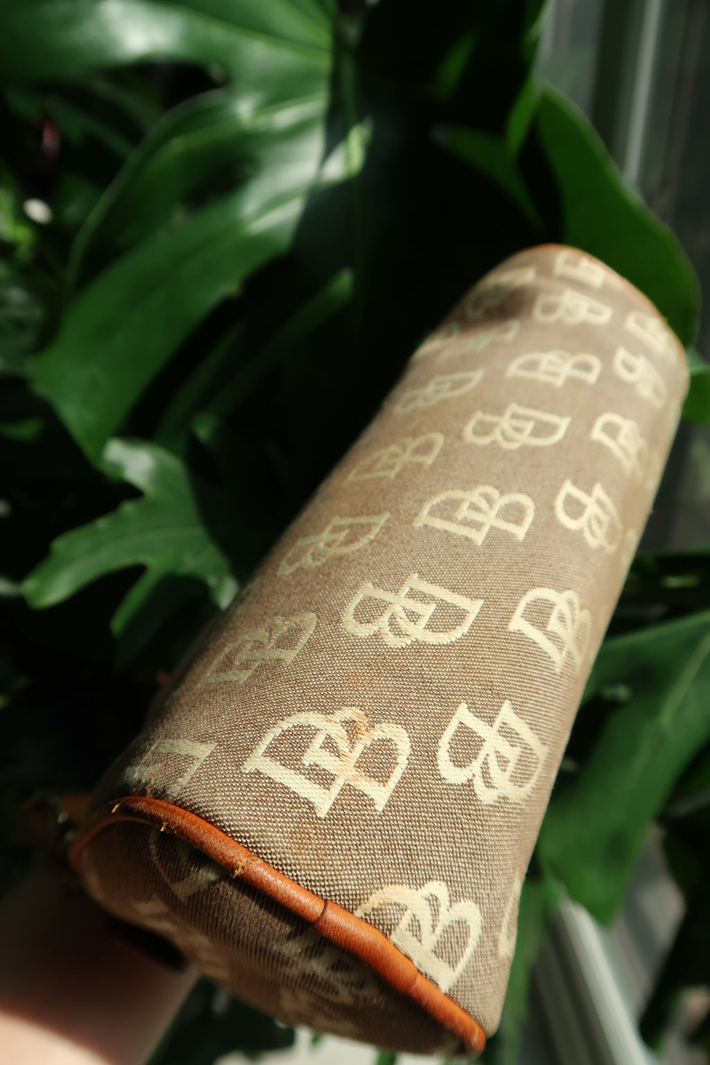 Vintage Dooney & Bourke Monogram Mini Barrel Bag
