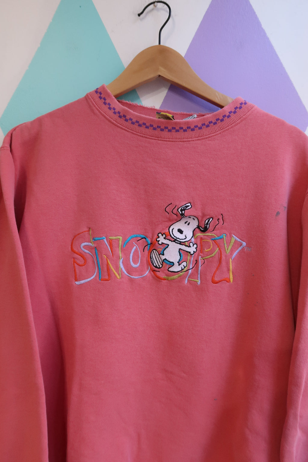Vintage Snoopy Embroidered Crewneck Sweatshirt - Elektra Vintage