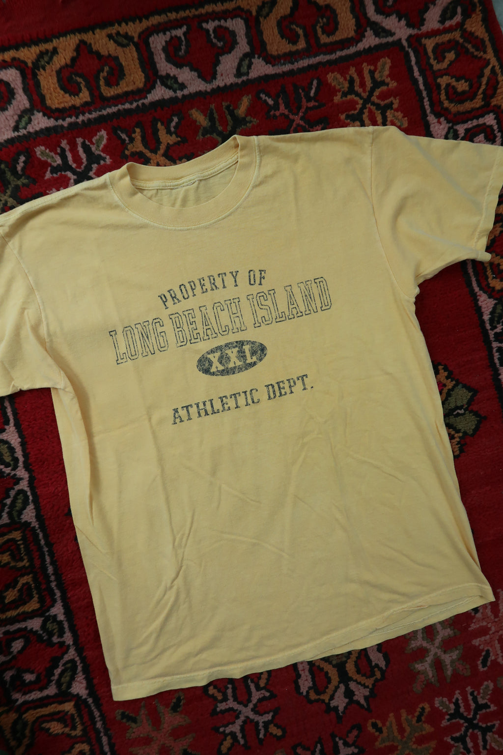 Vintage Long Beach Island Butter Yellow Graphic Tee - Property of Long Beach Island