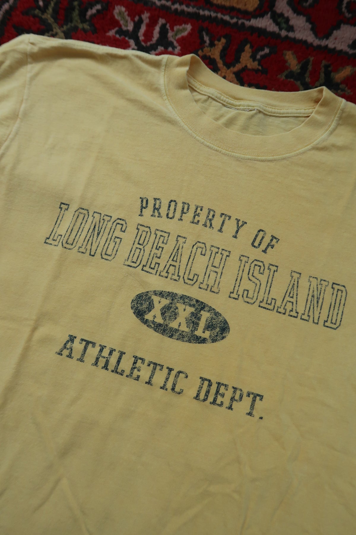 Vintage Long Beach Island Butter Yellow Graphic Tee - Property of Long Beach Island