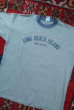 Load image into Gallery viewer, Vintage Long Beach Island Pinstripe Graphic Tee - Blue Pinstripe Jersey Shore Tshirt
