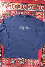 Load image into Gallery viewer, Vintage Long Beach Island Navy Blue Graphic Tee - Jersey Shore Lighthouse Long Sleeve Tshirt
