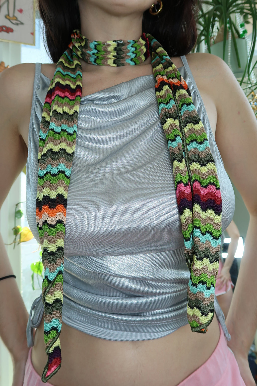 Vintage 2000s Missoni Striped Skinny Scarf – Iconic Knit Stripe