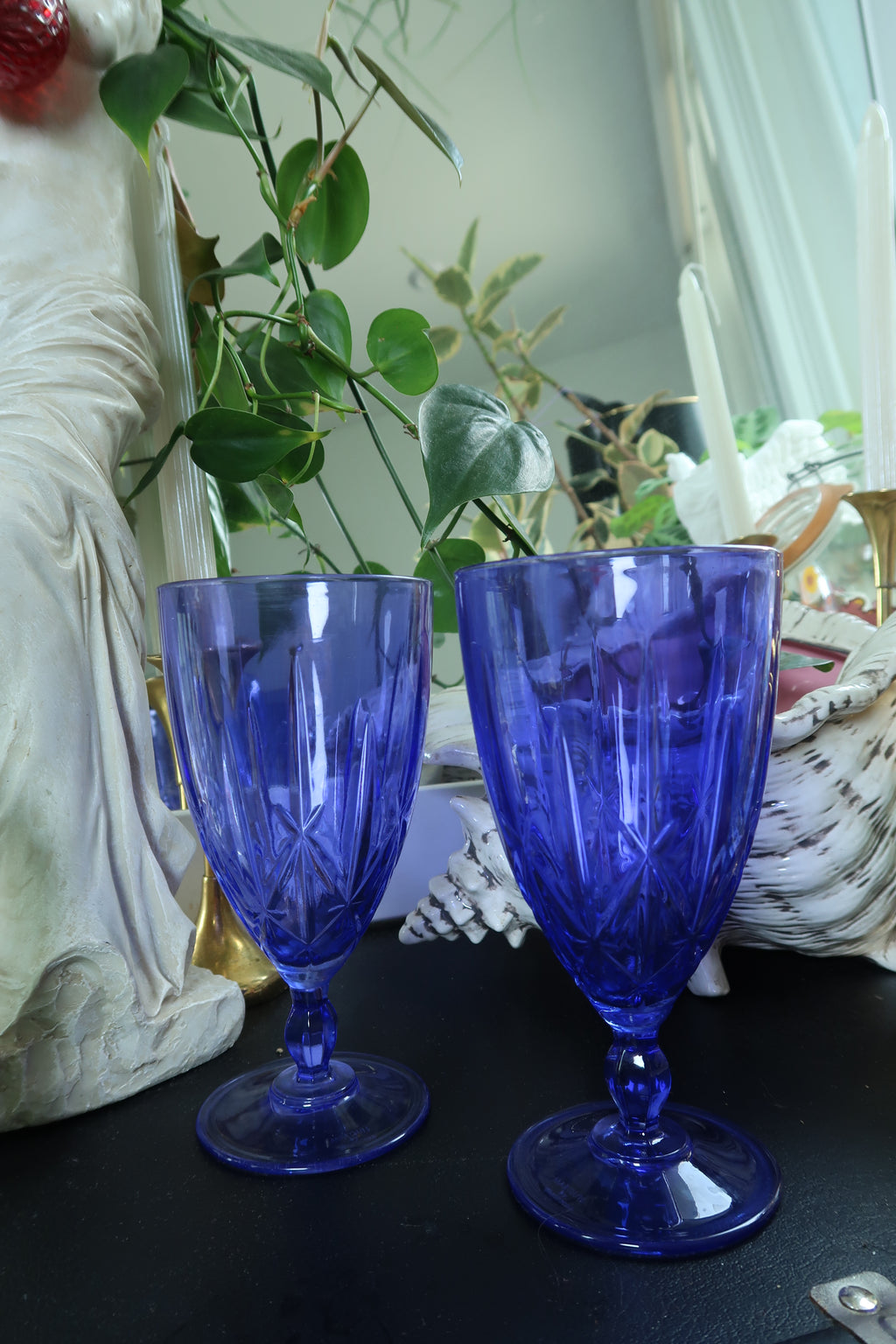 Vintage Purple Crystal Iced Tea Glasses Marquis by Waterford