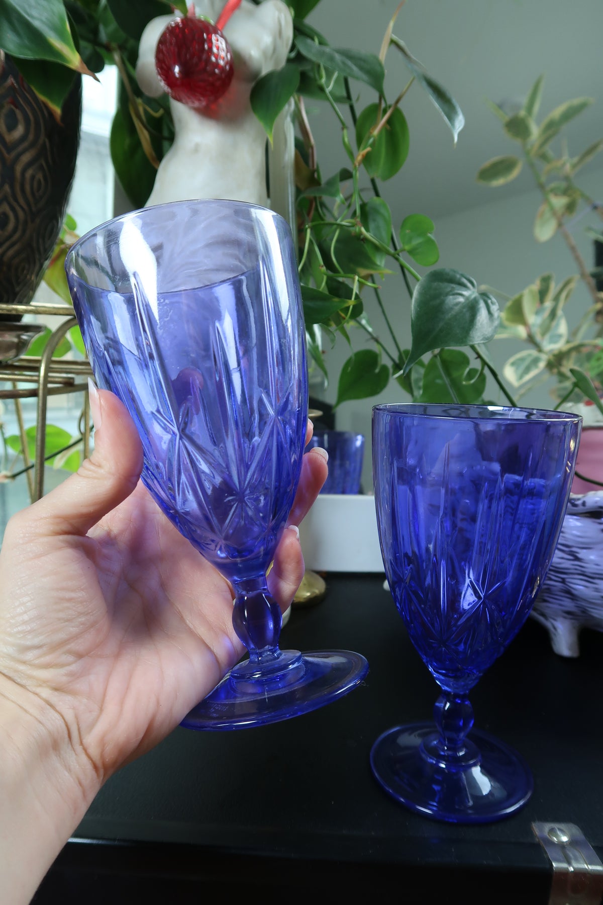 Vintage Purple Crystal Iced Tea Glasses Marquis by Waterford