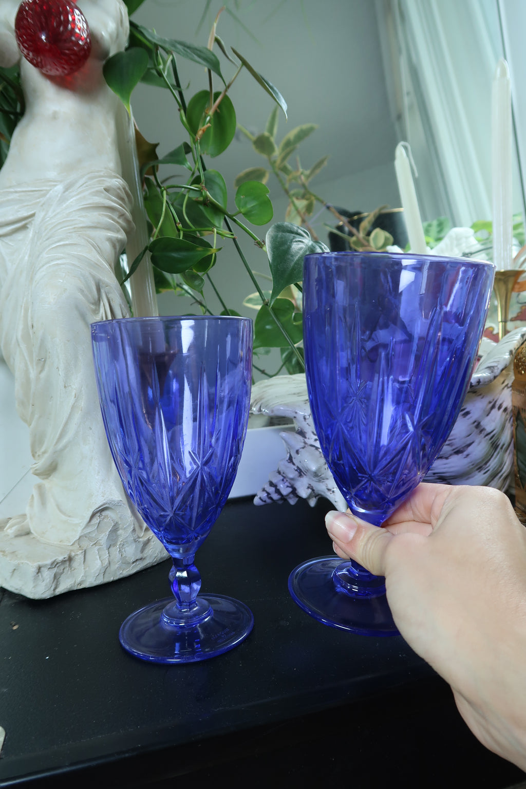 Vintage Purple Crystal Iced Tea Glasses Marquis by Waterford