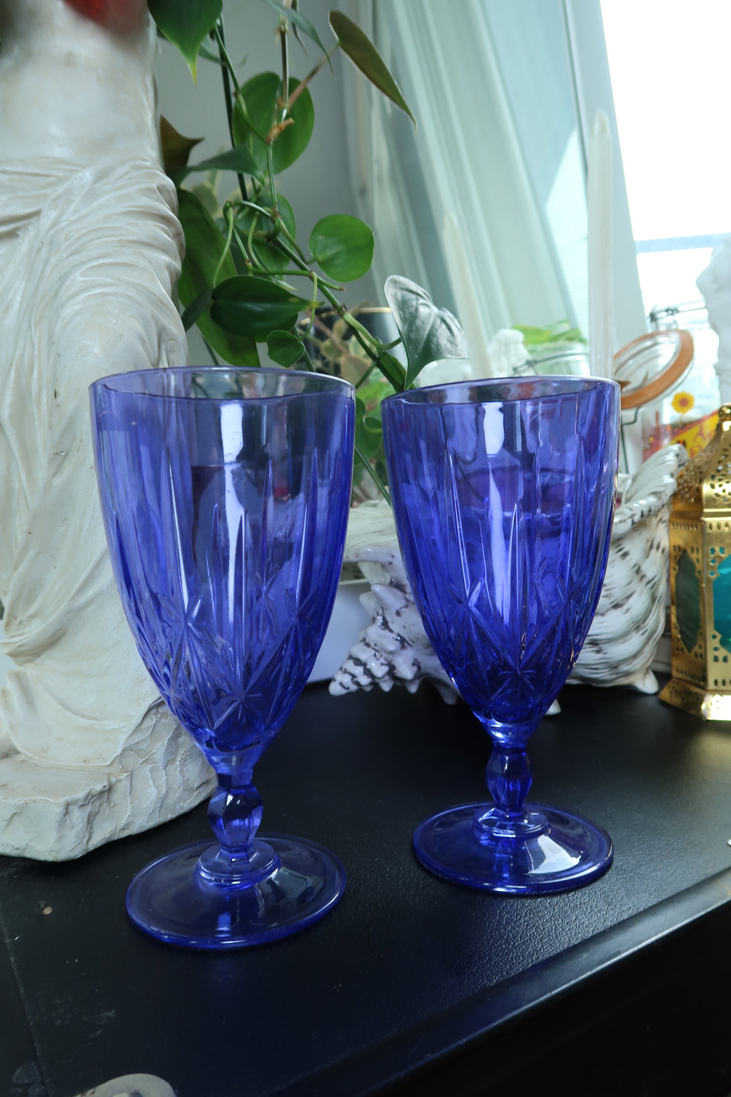 Vintage Purple Crystal Iced Tea Glasses Marquis by Waterford