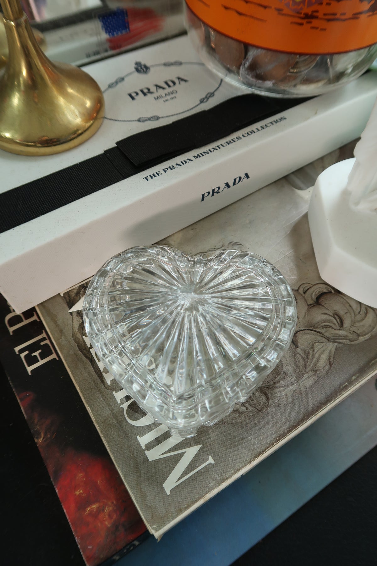 Vintage Glass Heart Catch All Dish
