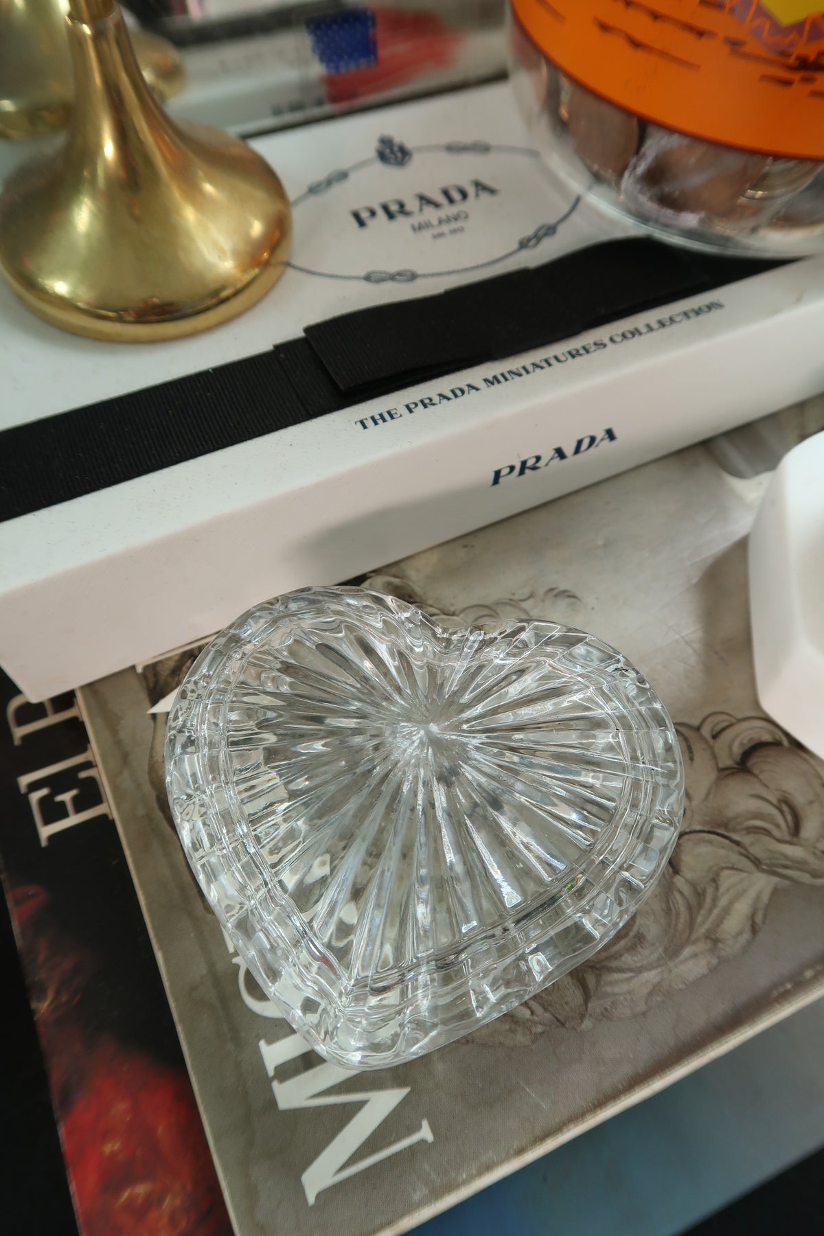 Vintage Glass Heart Catch All Dish
