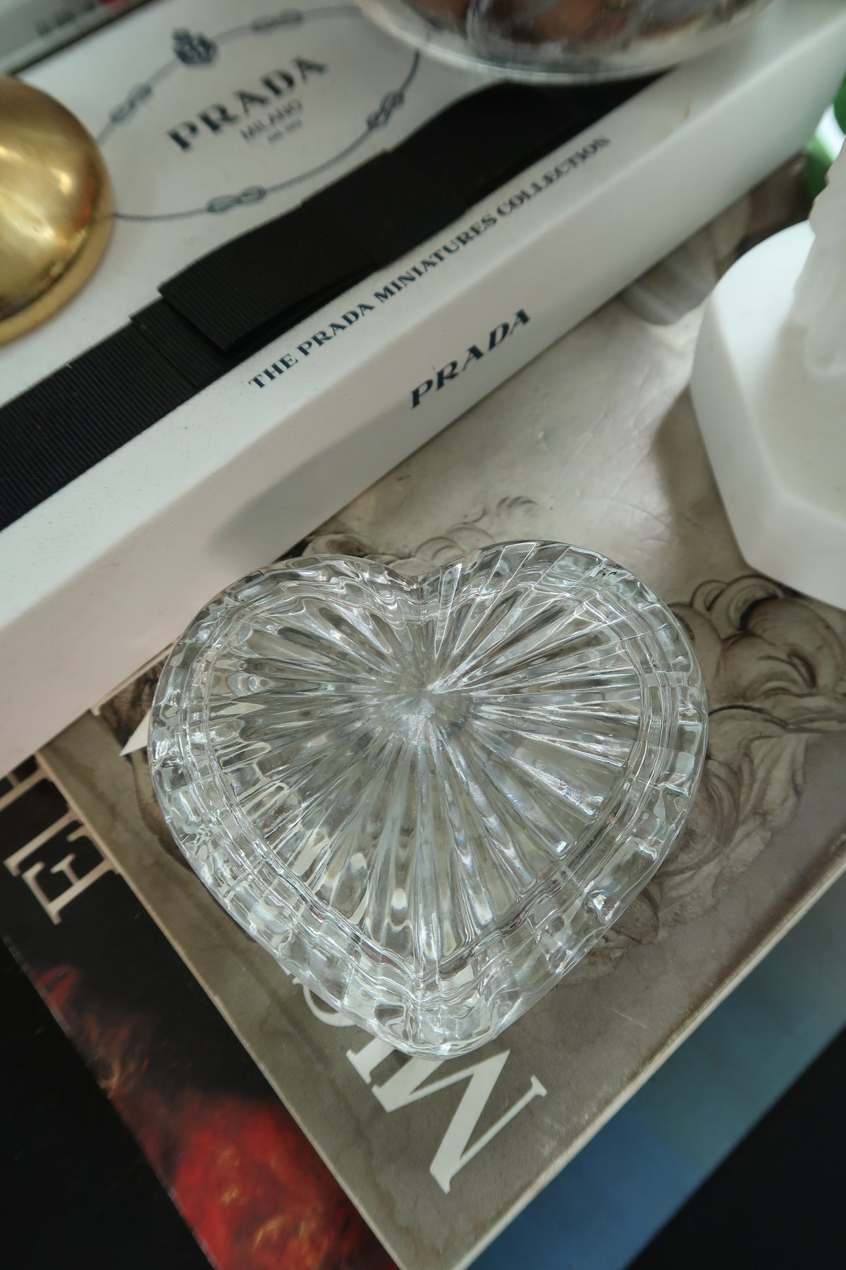 Vintage Glass Heart Catch All Dish