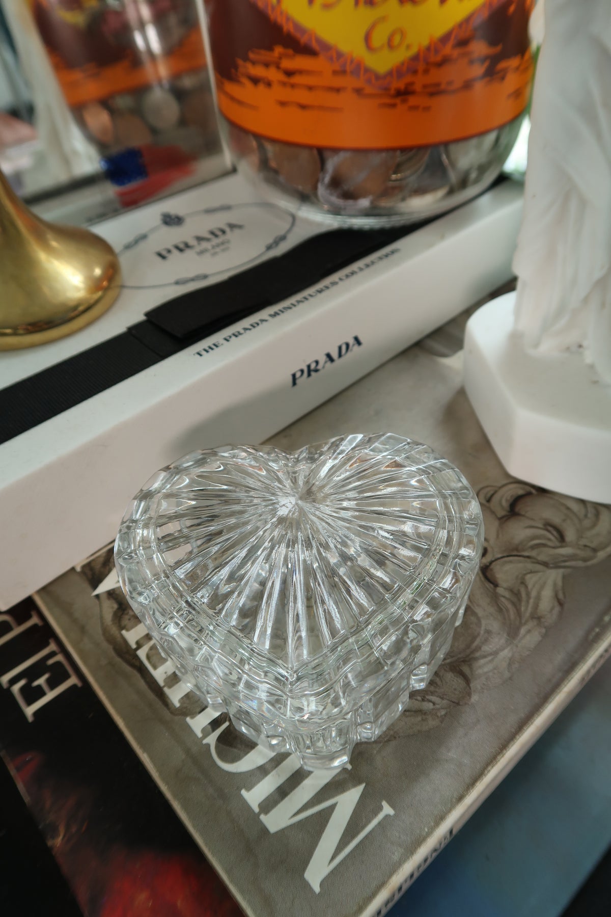 Vintage Glass Heart Catch All Dish