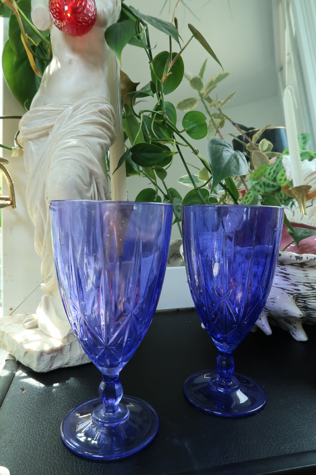 Vintage Purple Crystal Iced Tea Glasses Marquis by Waterford