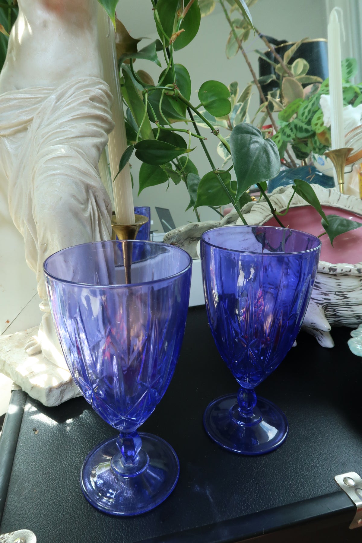 Vintage Purple Crystal Iced Tea Glasses Marquis by Waterford