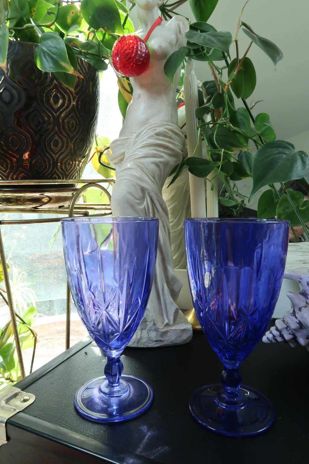 Vintage Purple Crystal Iced Tea Glasses Marquis by Waterford