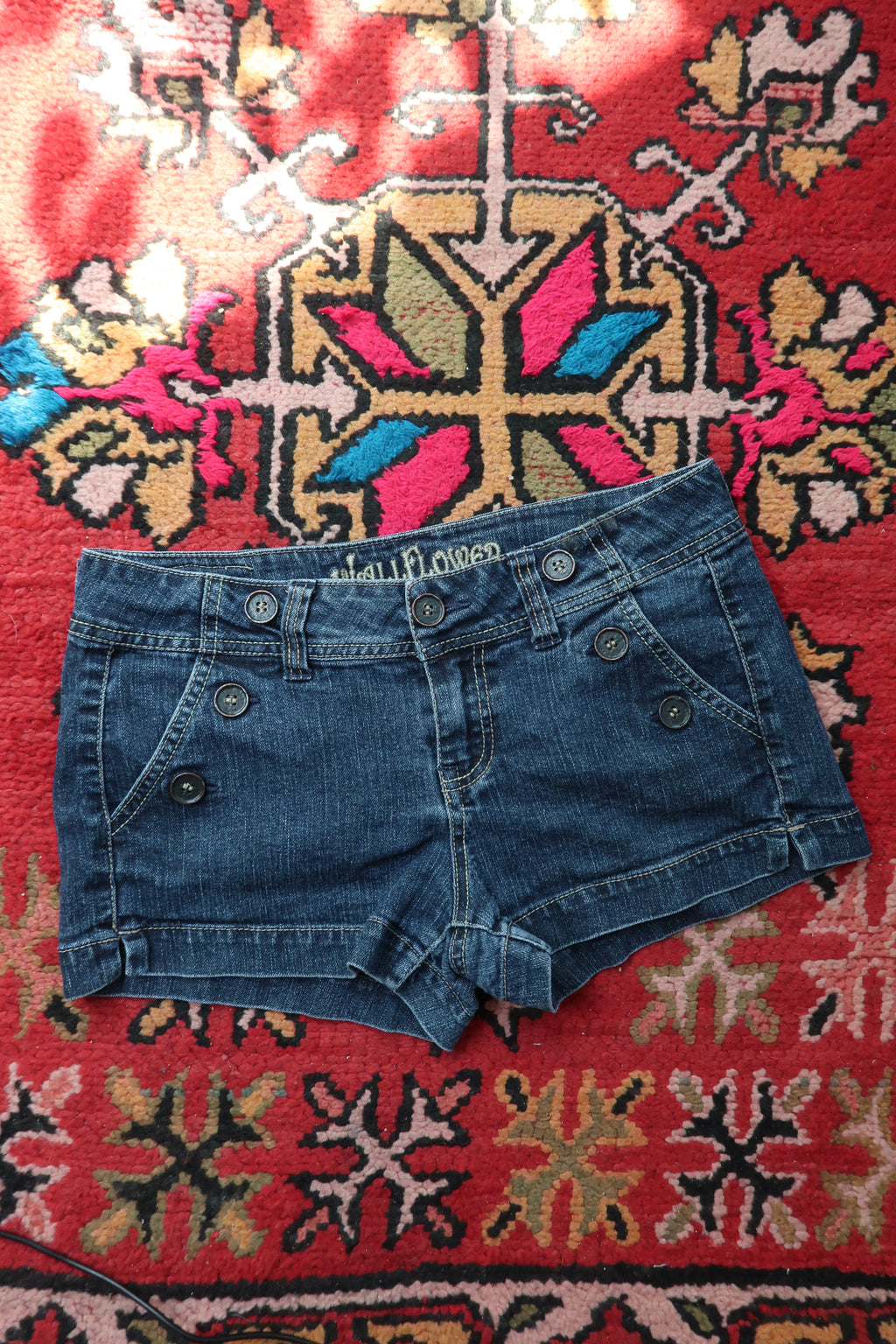 Vintage Low-Rise Button Detail Denim Shorts – Y2K Micro Shorts