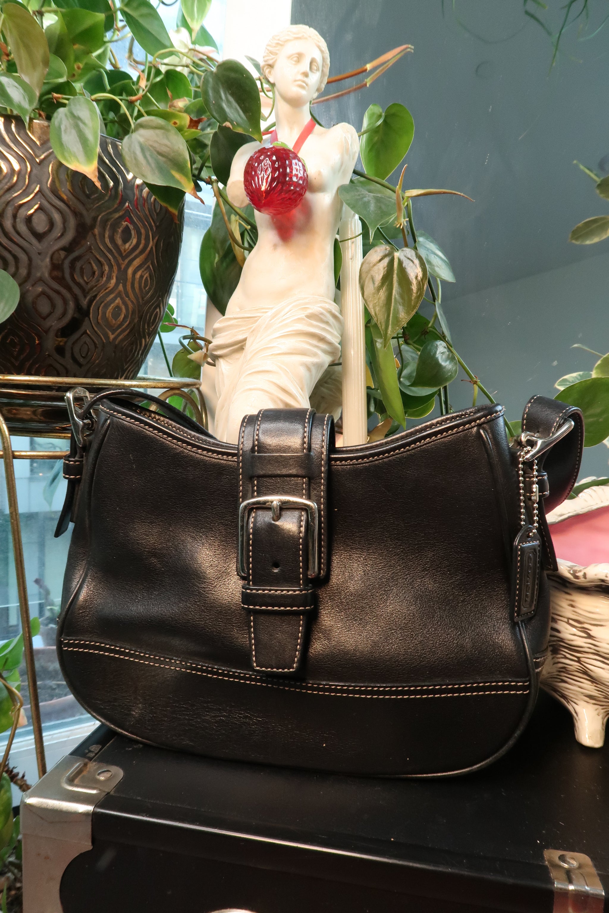 バッグ coach leather fade gimmick hand bag Y2K Vintage Y2K Coach Monogram Leather Shoulder Bag - Etsy