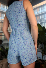 Load image into Gallery viewer, Vintage 2000s Express Blue Micro Floral Sleeveless Mini Dress
