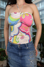Load image into Gallery viewer, Vintage 2000s Y2K Psychedelic Club Halter Tube Top
