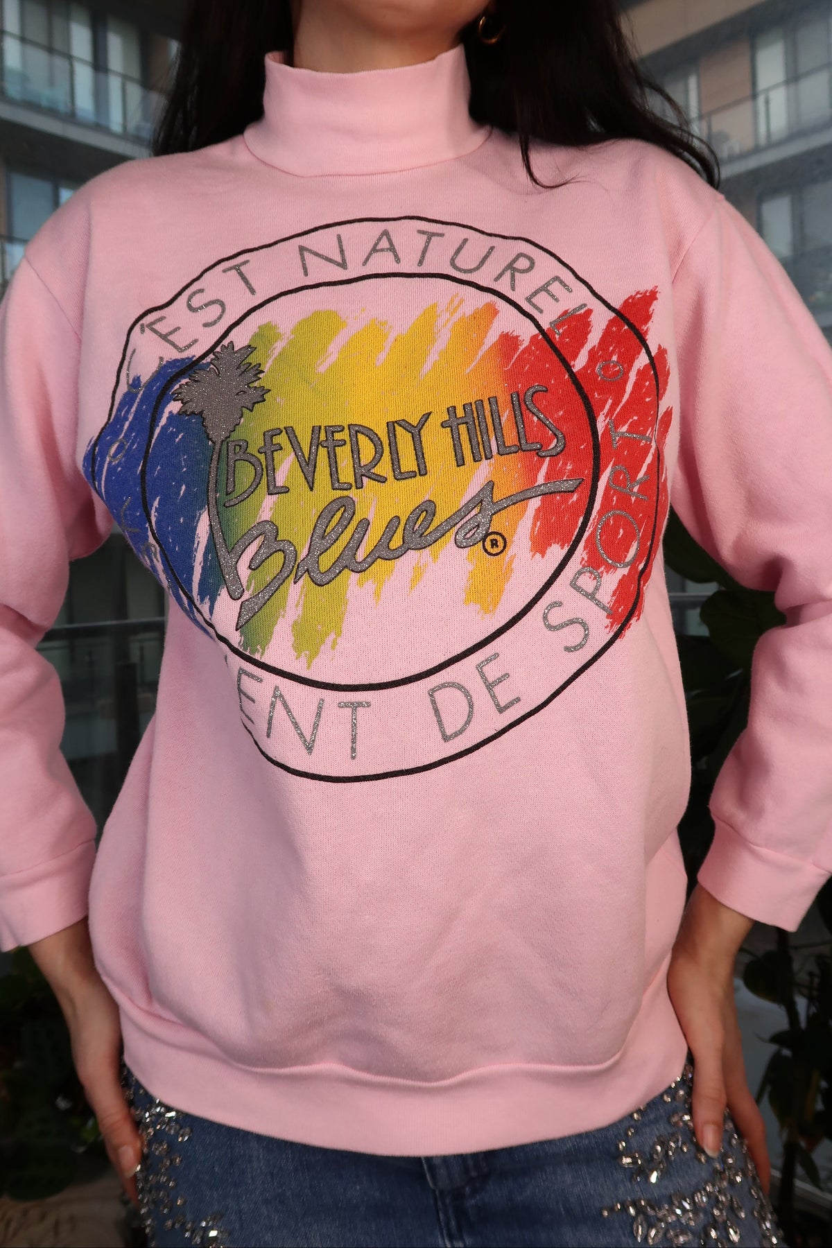 Vintage 1980s Beverly Hills Blues Graphic Sweatshirt