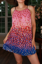 Load image into Gallery viewer, Vintage Y2K pink abstract braided strap swing dress for women, featuring a flowy, retro-inspired top by Elektra Vintage.
