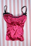 Vintage 2000s Victoria’s Secret Hot Pink Satin Bustier Top