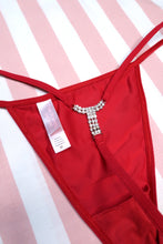 Load image into Gallery viewer, Vintage 2000s Victoria’s Secret Red Rhinestone G-String Thong

