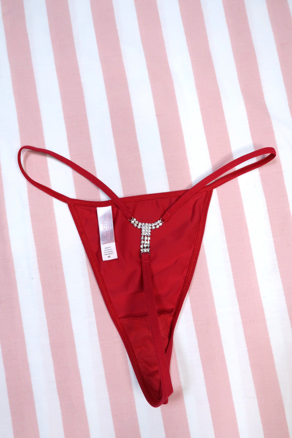 Vintage 2000s Victoria’s Secret Red Rhinestone G-String Thong - Elektra Vintage