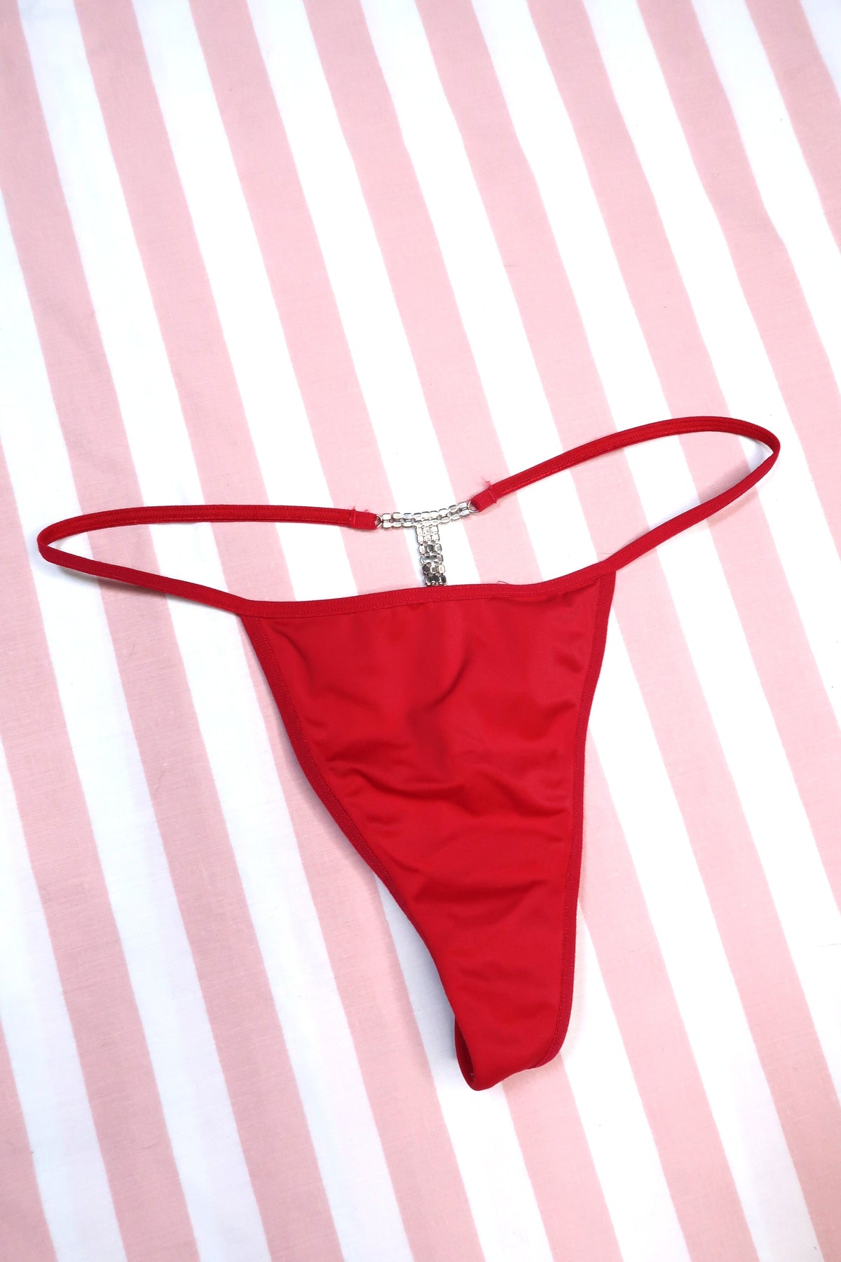 Vintage 2000s Victoria’s Secret Red Rhinestone G-String Thong - Elektra Vintage