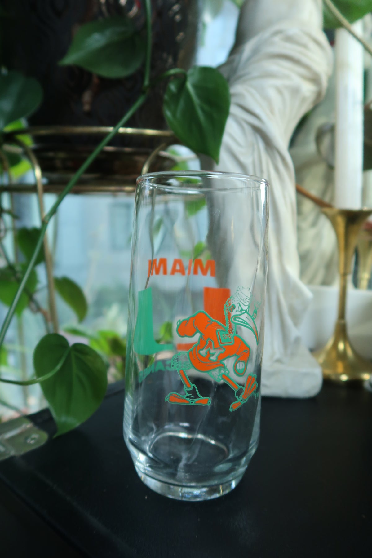 Vintage University of Miami Hurricanes Tall Glass