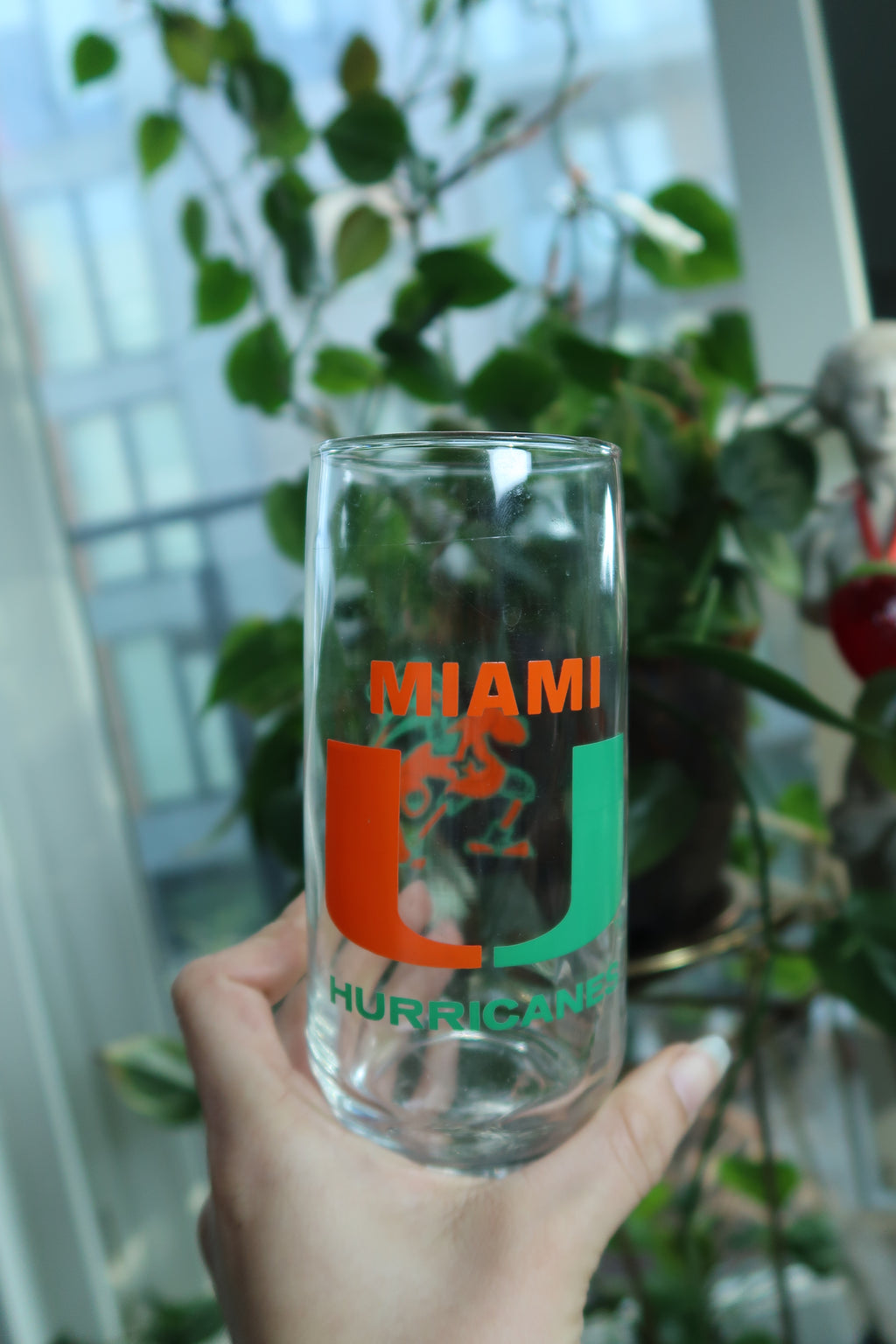 Vintage University of Miami Hurricanes Tall Glass