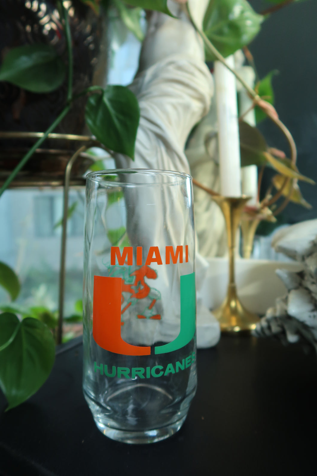 Vintage University of Miami Hurricanes Tall Glass