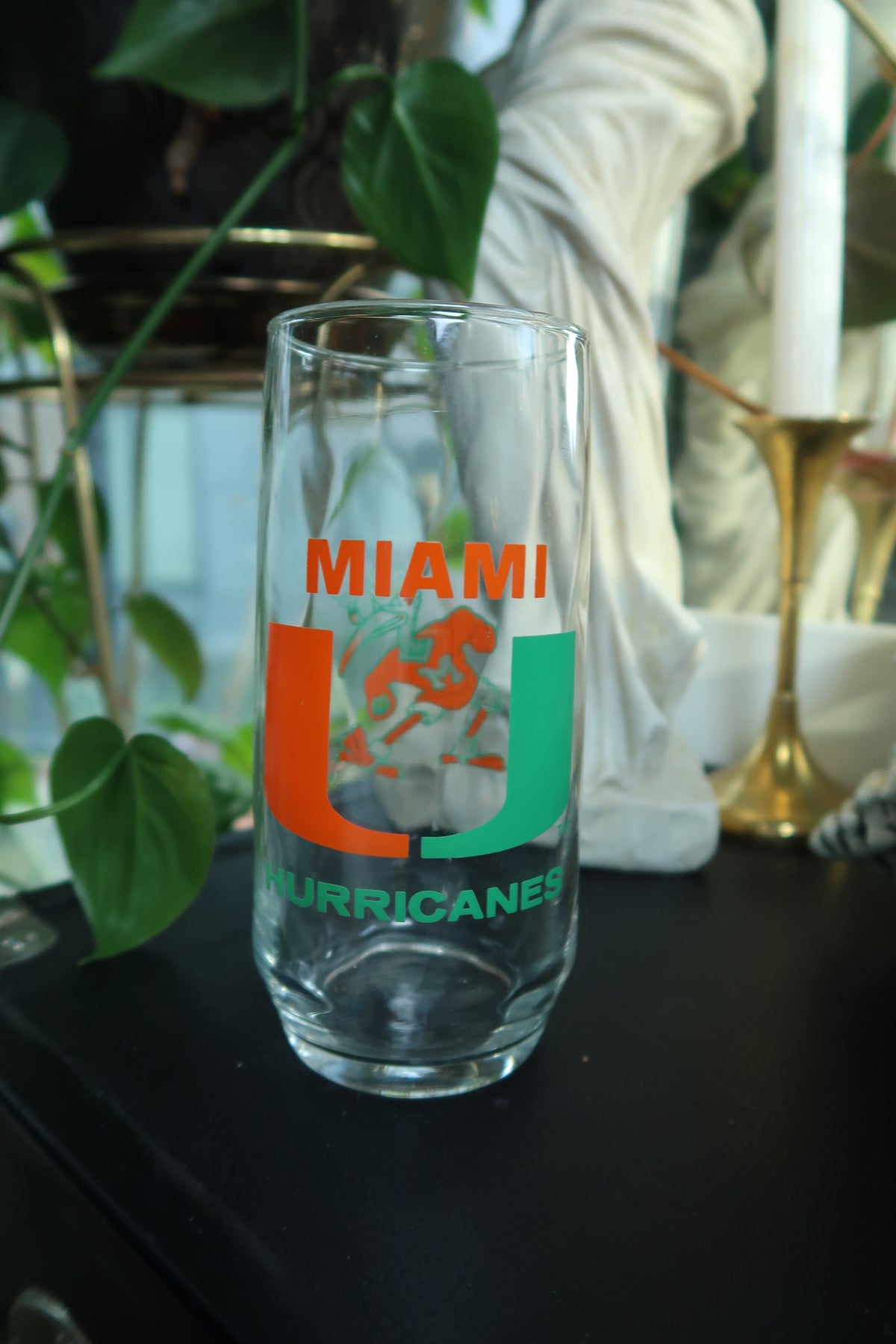 Vintage University of Miami Hurricanes Tall Glass