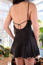 Load image into Gallery viewer, Vintage 2000s Victoria’s Secret Black Satin Lace Slip Dress
