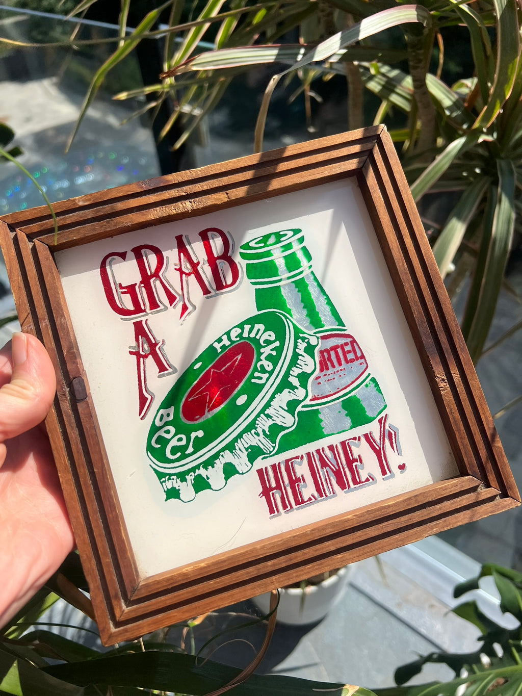 70s Vintage Framed Heineken Beer Advertisement Sign - Elektra Vintage