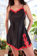 Load image into Gallery viewer, Victoria's Secret Black Red Lace Trim Dress
